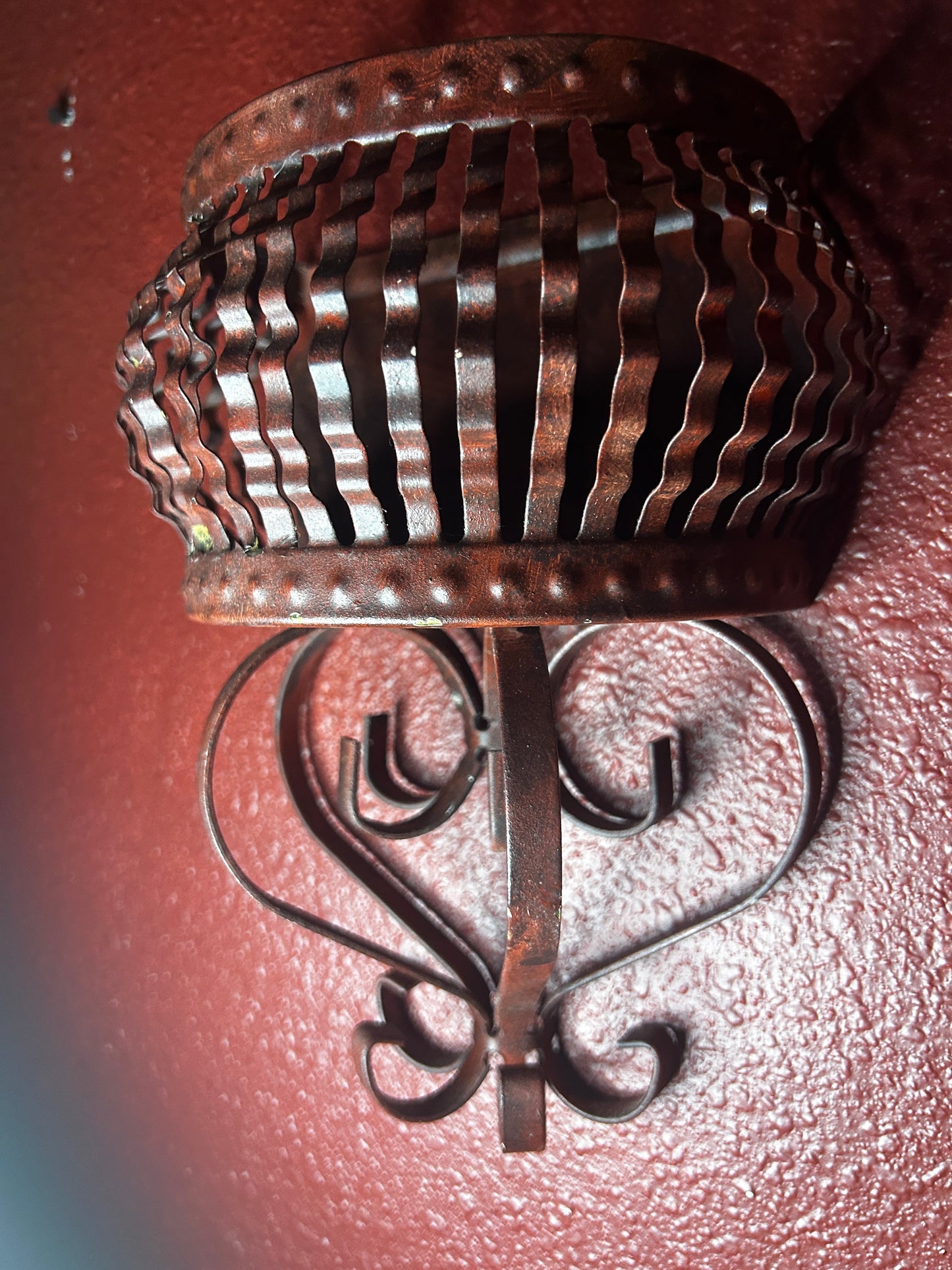 Red Metal Wall Pocket