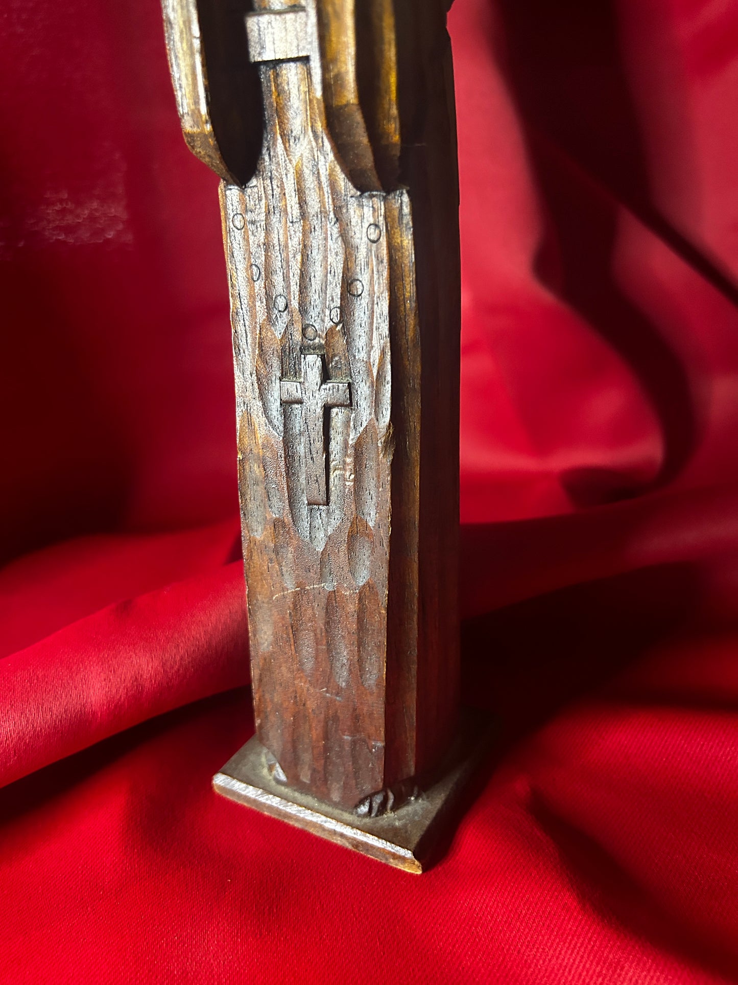 Vintage Single Wooden Carved Monk