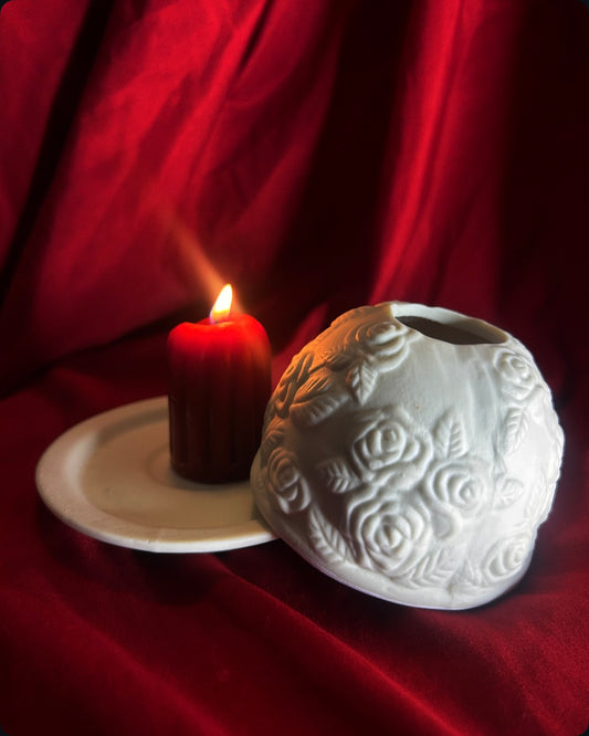 Bernardaud Lithophane Candle Votive Bouquet Of Roses