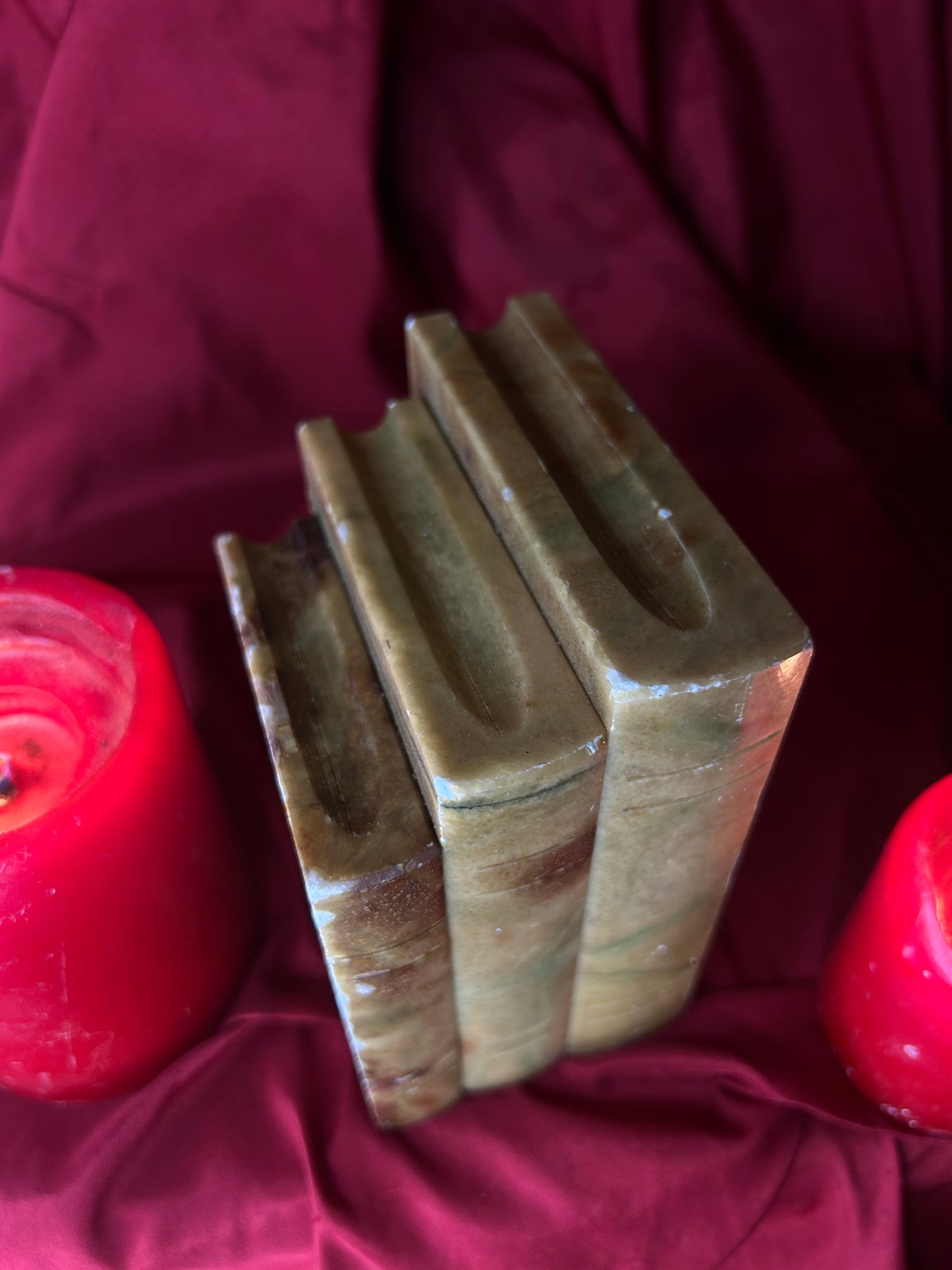 Hand Carved Alabaster Single Bookend Made in Italy