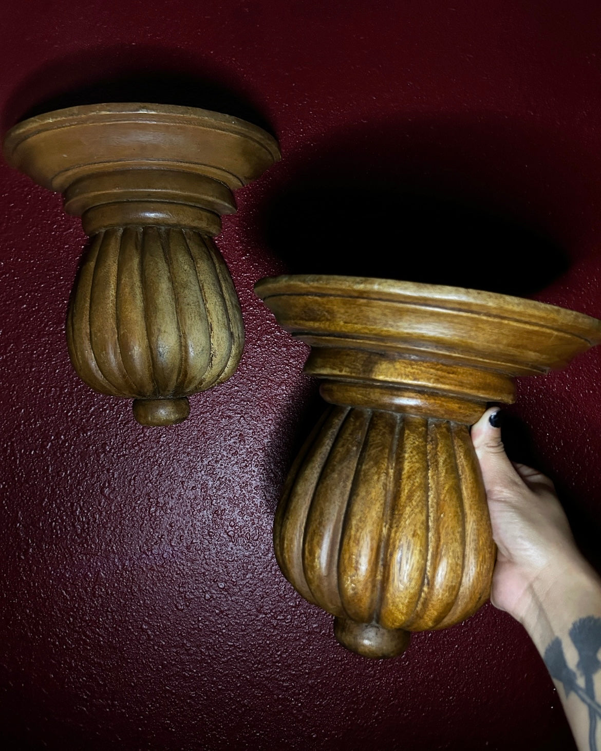 Pair of Wooden Shelves