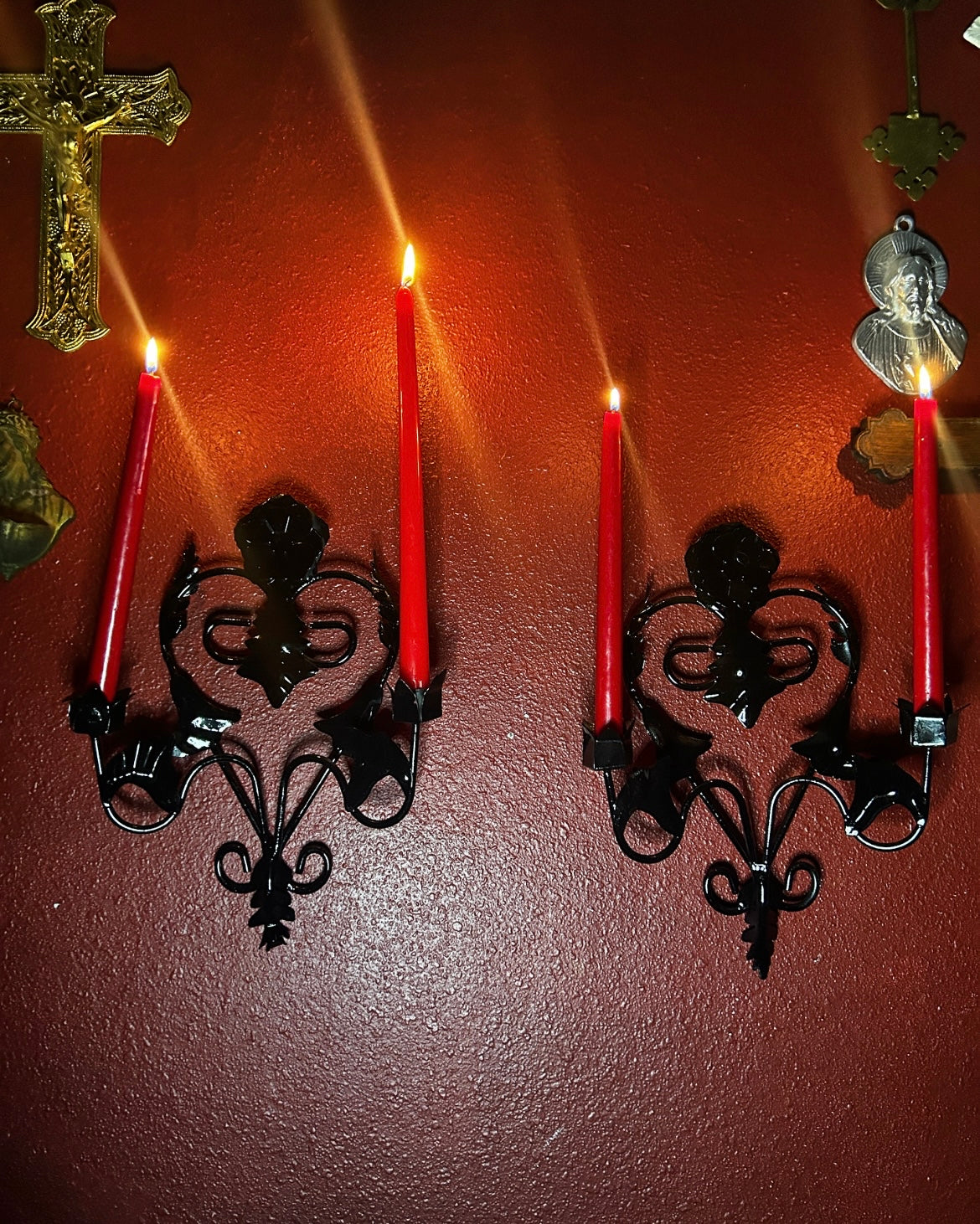Vintage Double Armed Gothic Sconces