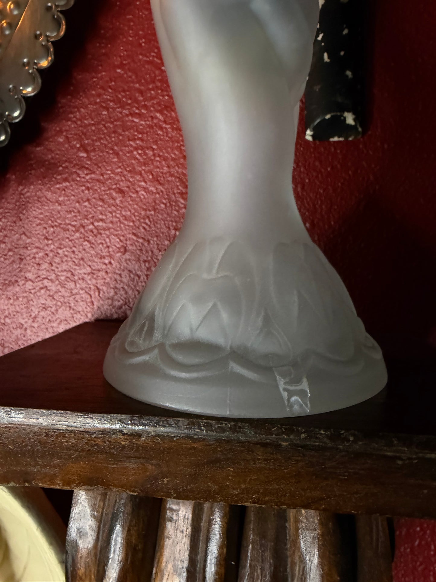 Frosted Hand Holding Torch Vase