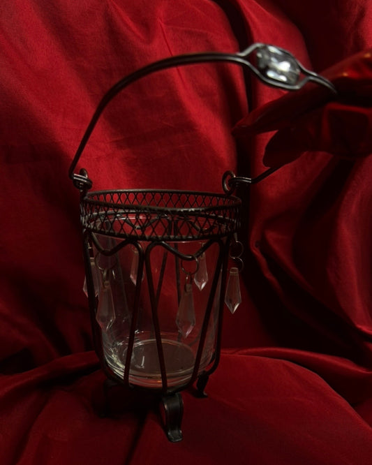 Glass Crystal Cauldron Candleholder
