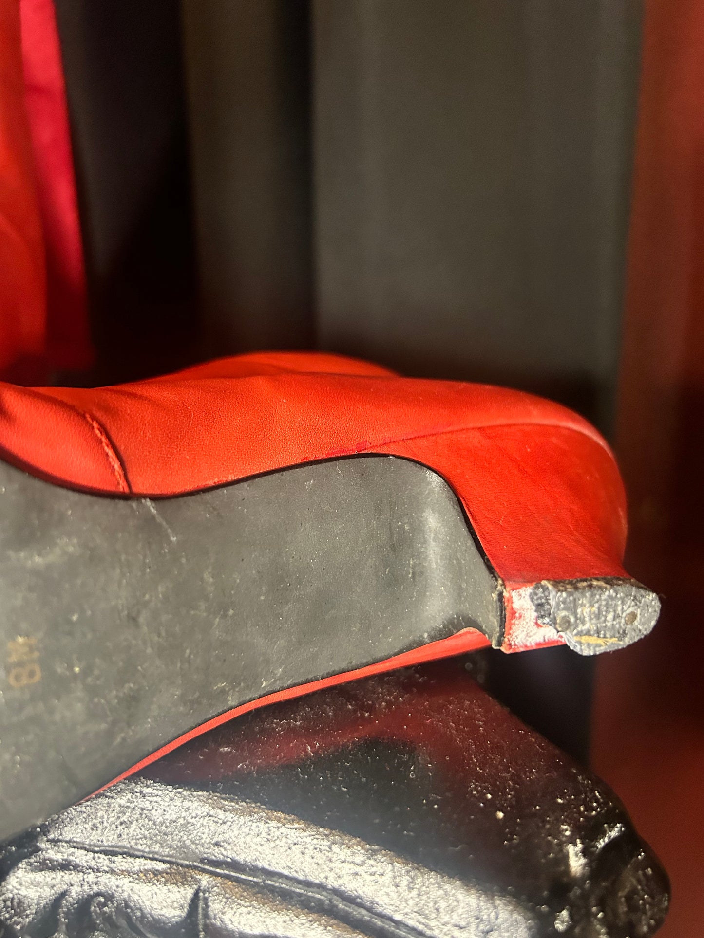 Vintage Victorian Style Red Boots