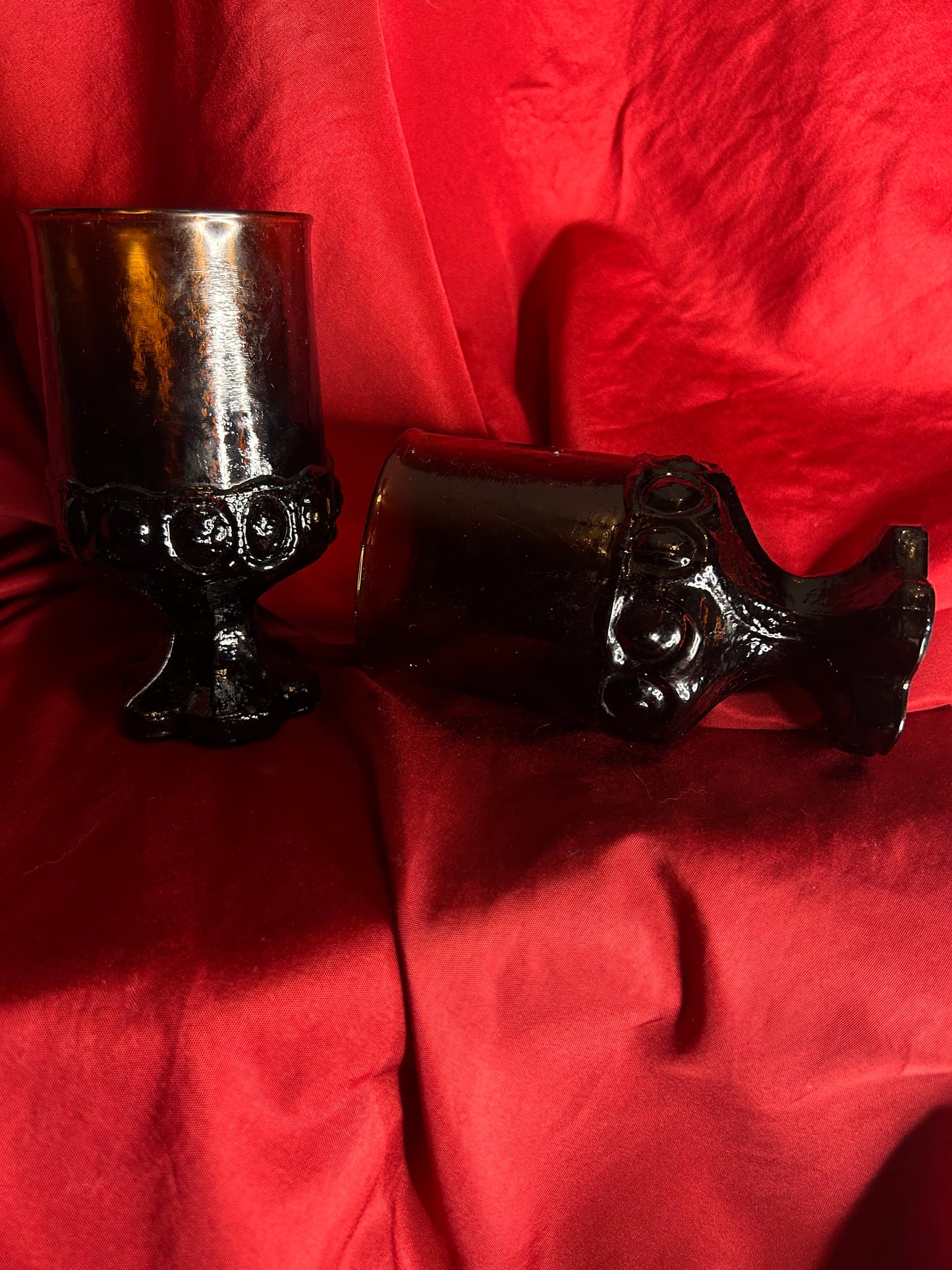 Pair of Mid Century Franciscan Madeira Smokey Brown Goblets