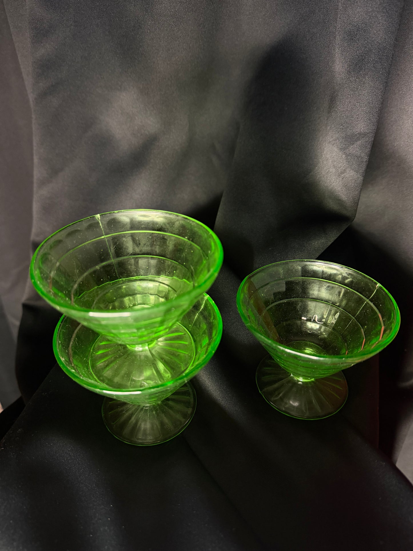 Set of 3 Uranium Sherbet Glasses