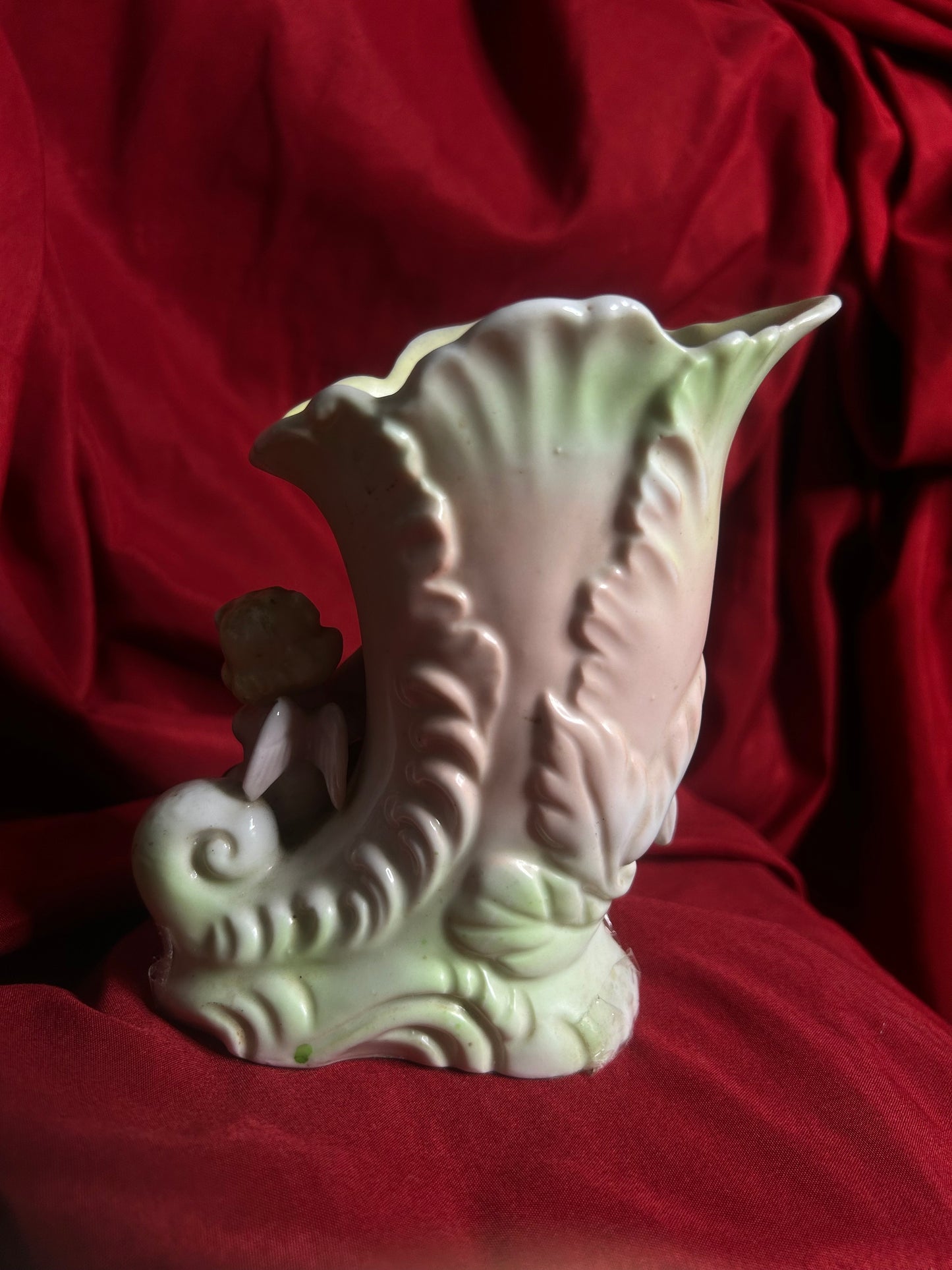 Vintage Cherub Cornucopia Planter/Vase