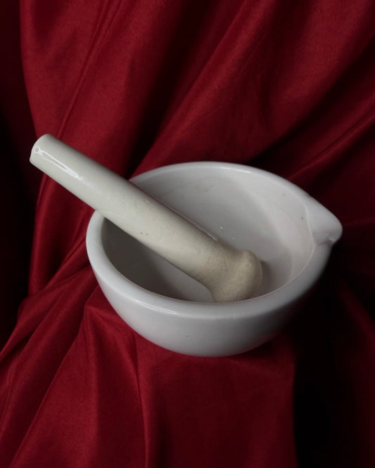 Vintage Porcelain Mortar and Pestle