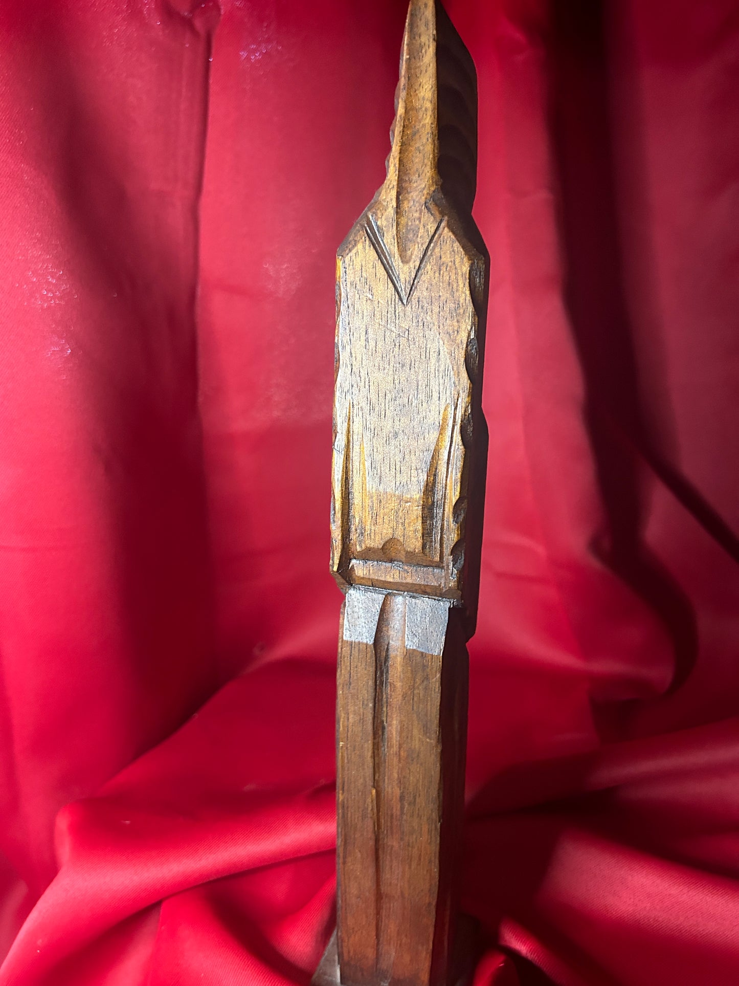 Vintage Single Wooden Carved Monk