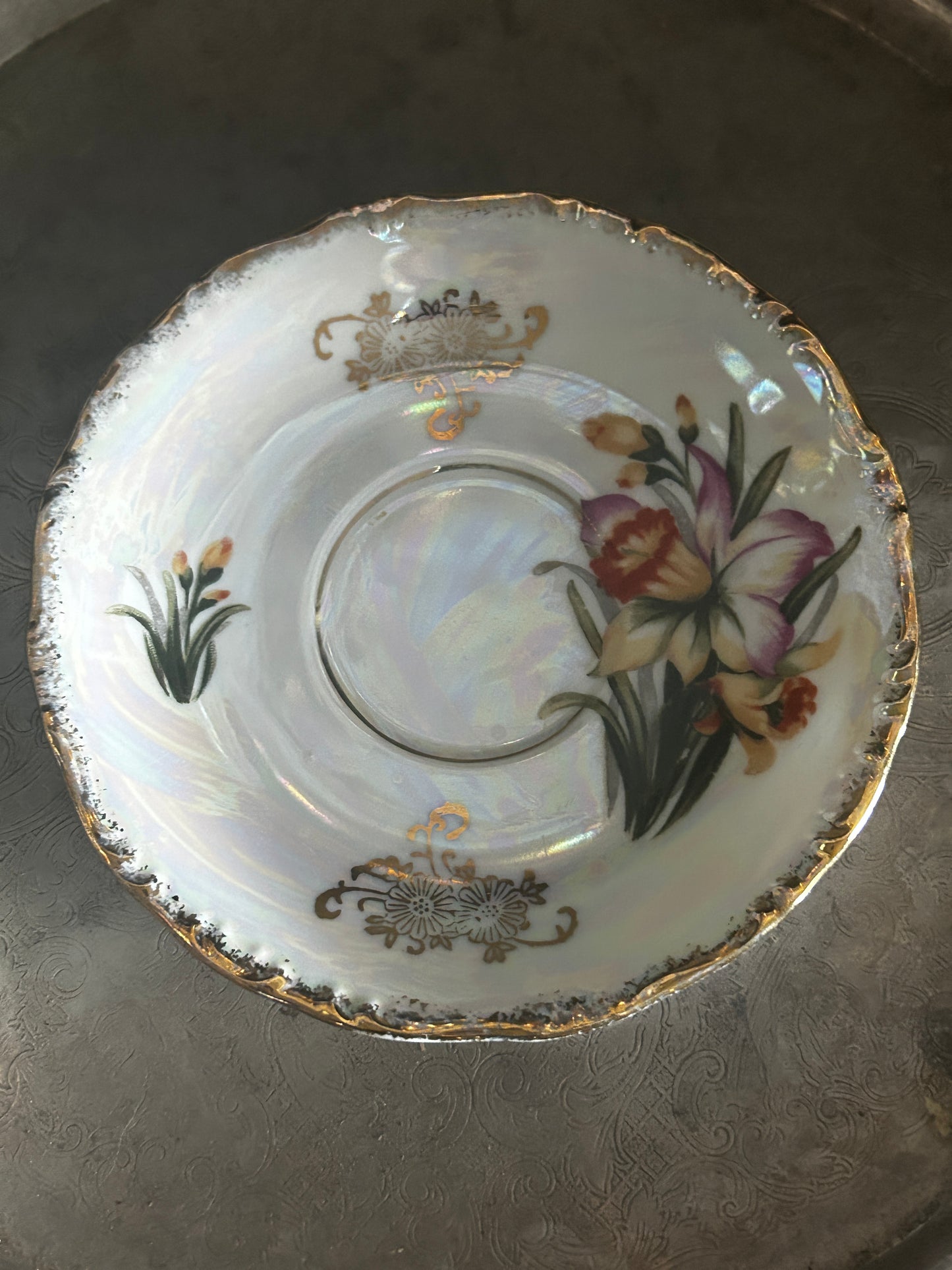 Daffodil Floral Bouquet Tea Cup and Saucer