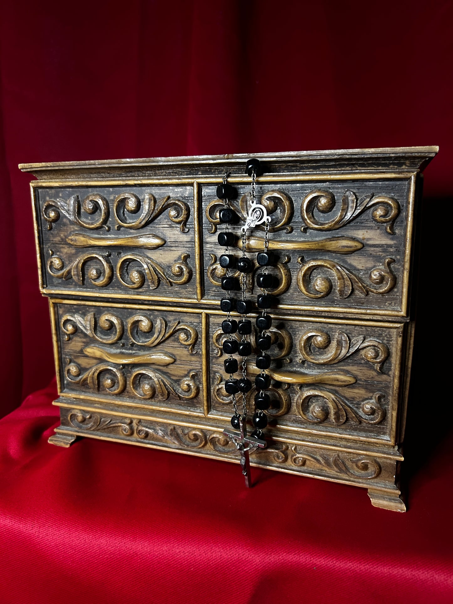Vintage Lerner Faux Bois Jewelry Box