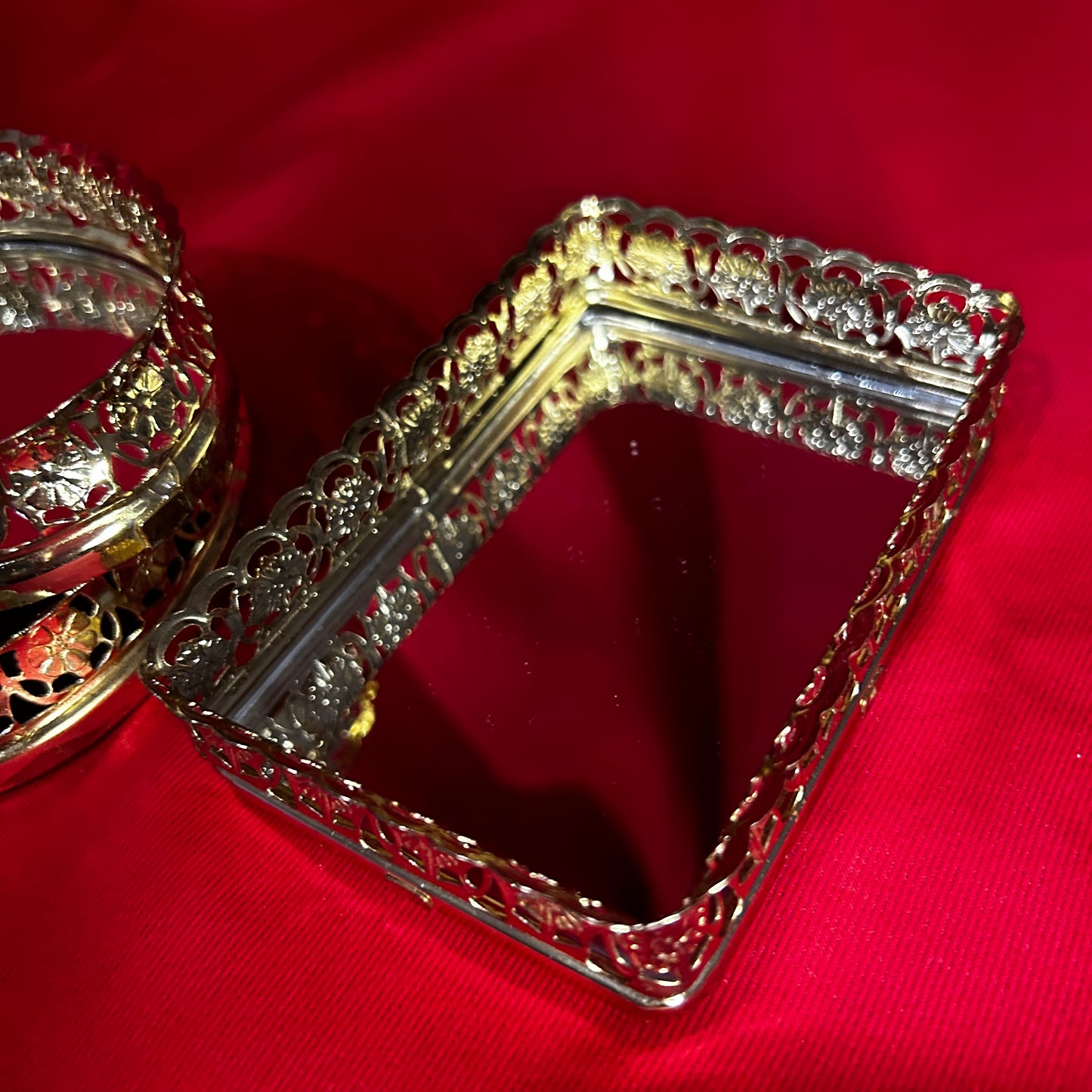 Trio of Filigree Mini Vanity Mirrors