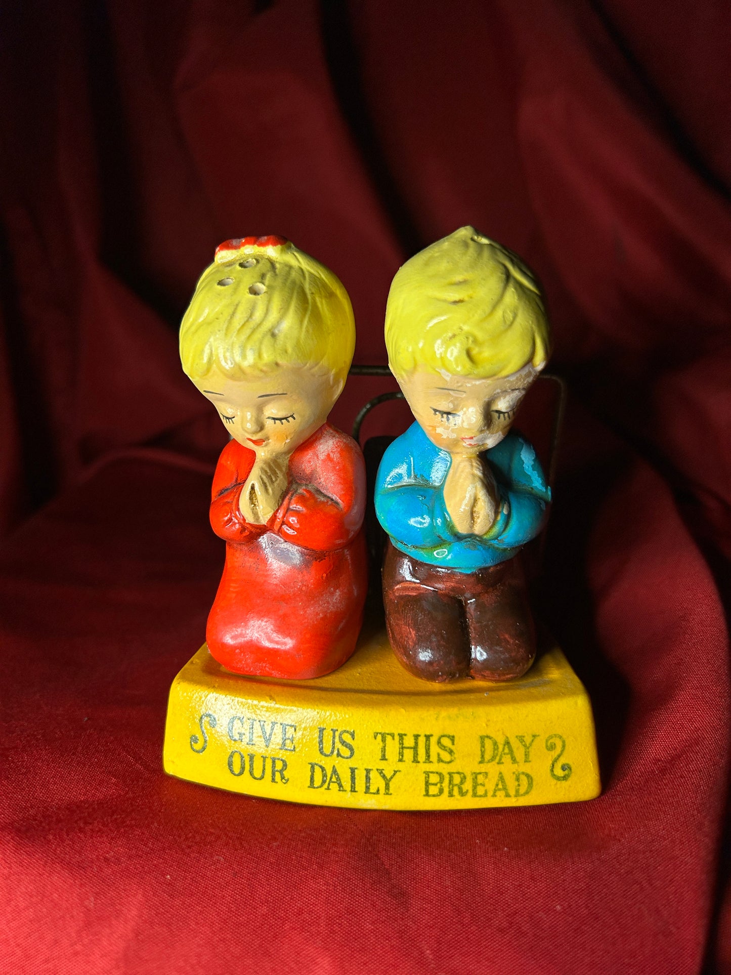Vintage Salt Pepper Shakers Praying Boy and Girl