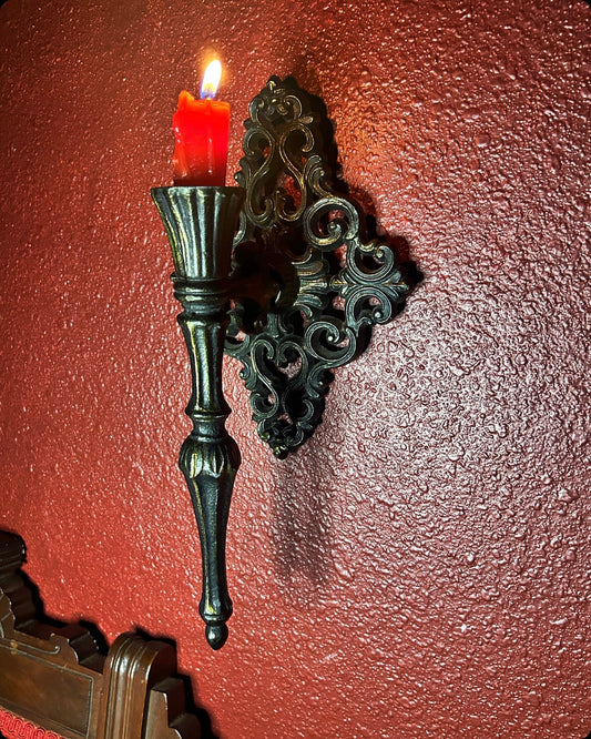 Vintage Metal Ornate Single Candleholder