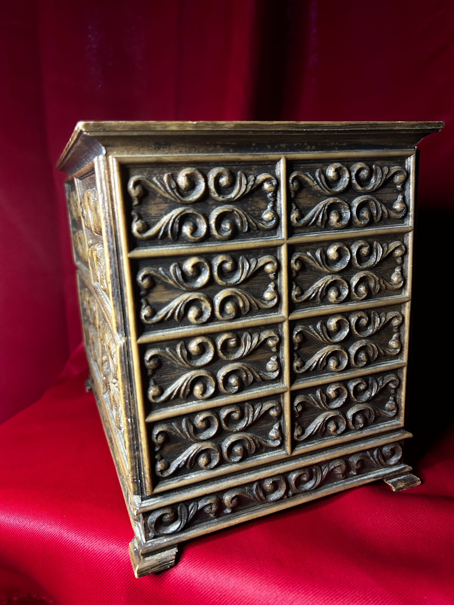 Vintage Lerner Faux Bois Jewelry Box