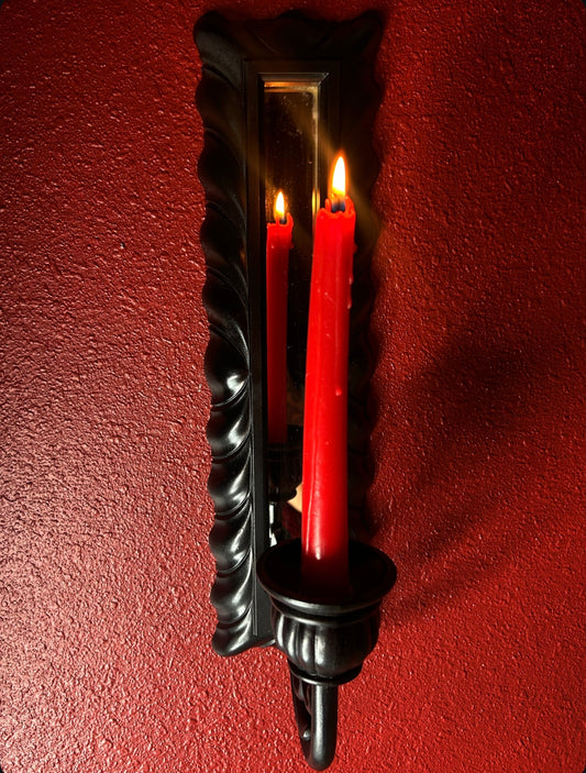 Single Gothic Mirrored Candleholder