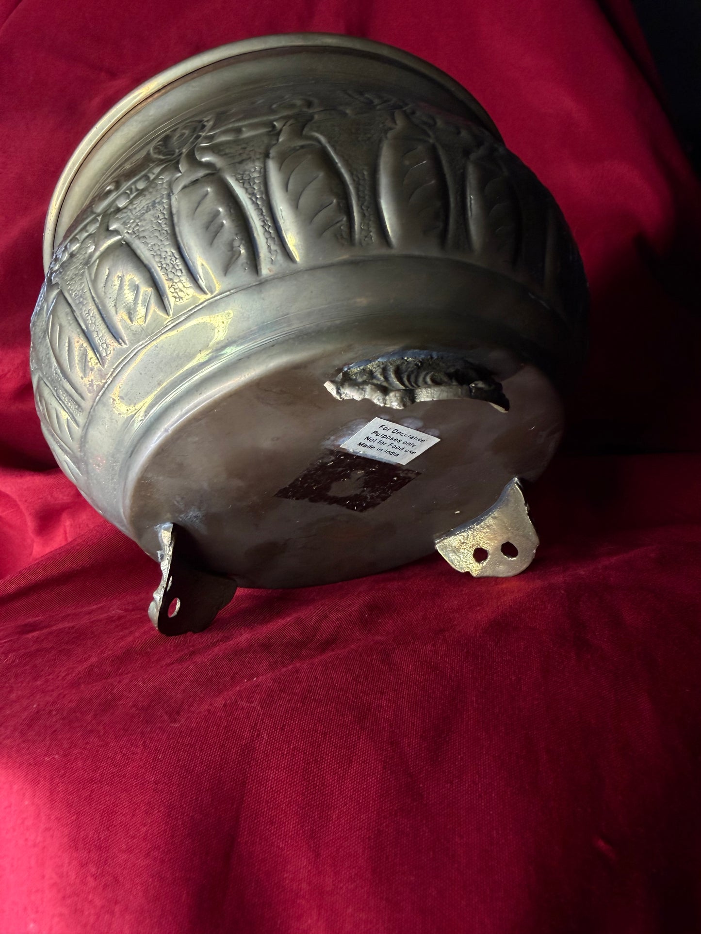 Footed Brass Cauldron