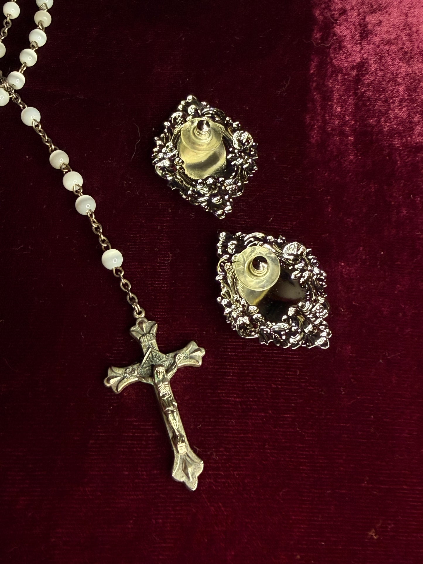 Ornate Crucifix Earrings