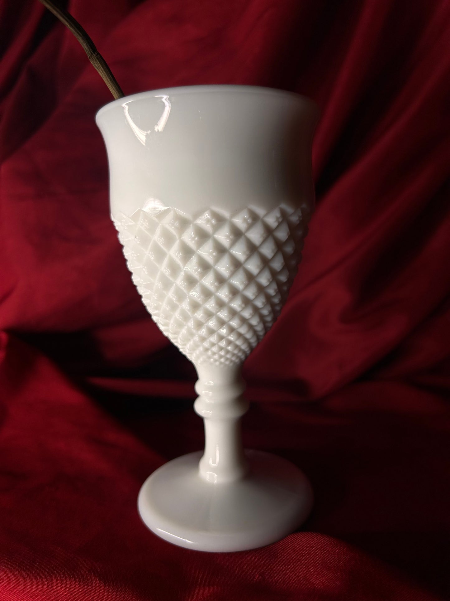Single Westmoreland English Hobnail Milk Glass Goblet