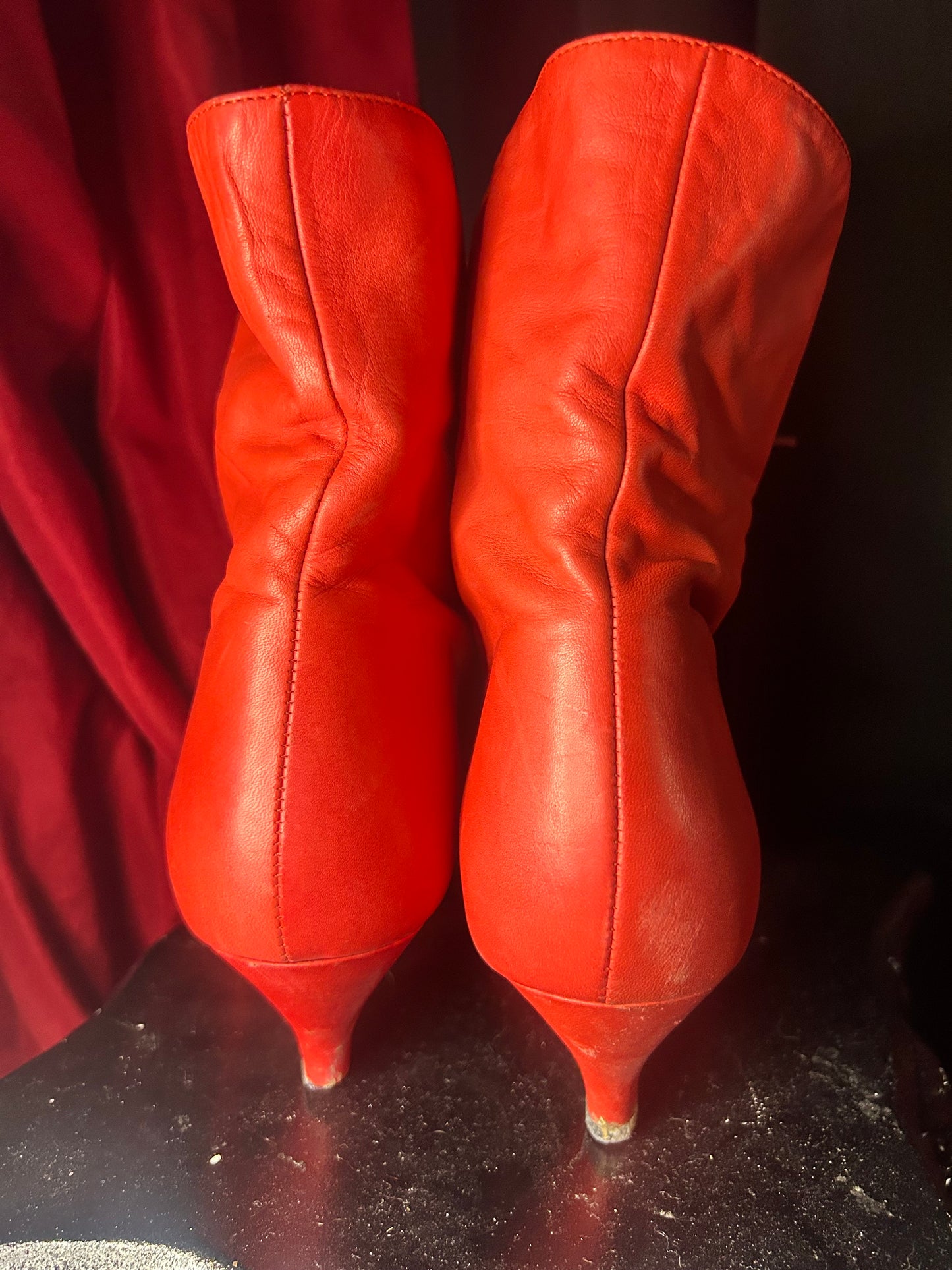 Vintage Victorian Style Red Boots