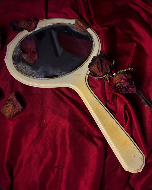Ivory Du Barry Py-ra-lin Hand Held Mirror