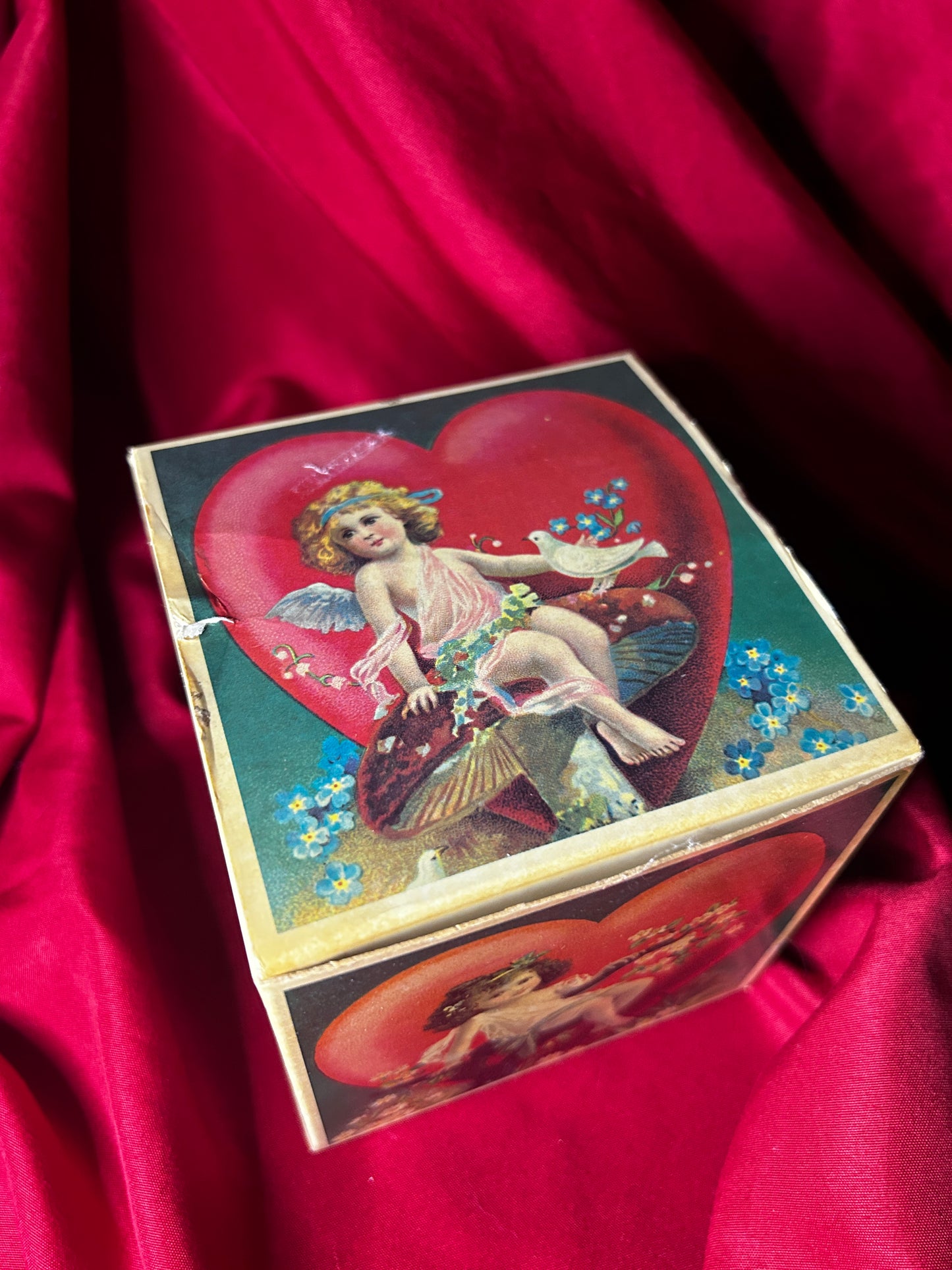 Cherub Box Repro Antique Chromolithographs Cube