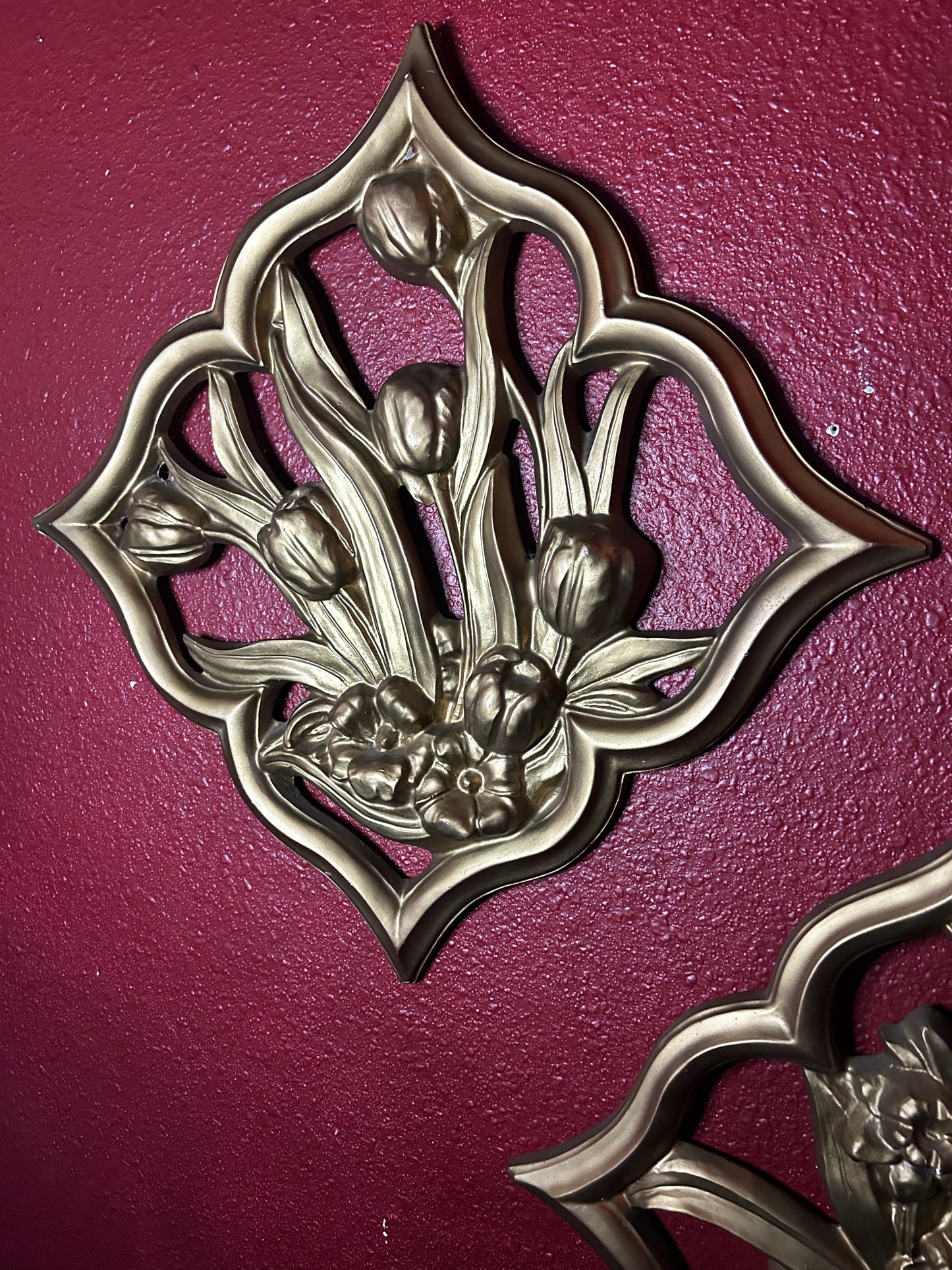 Pair of Gold Wall Plaques