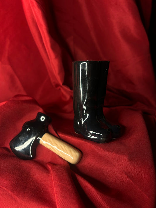 Set of Boots & Axe Salt & Pepper Shaker