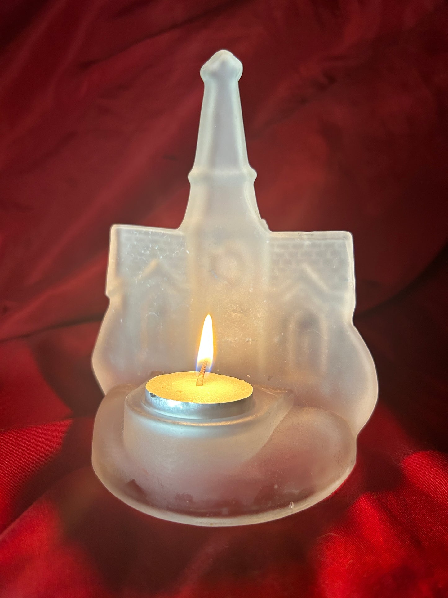 Frosted Church Tealight Holder