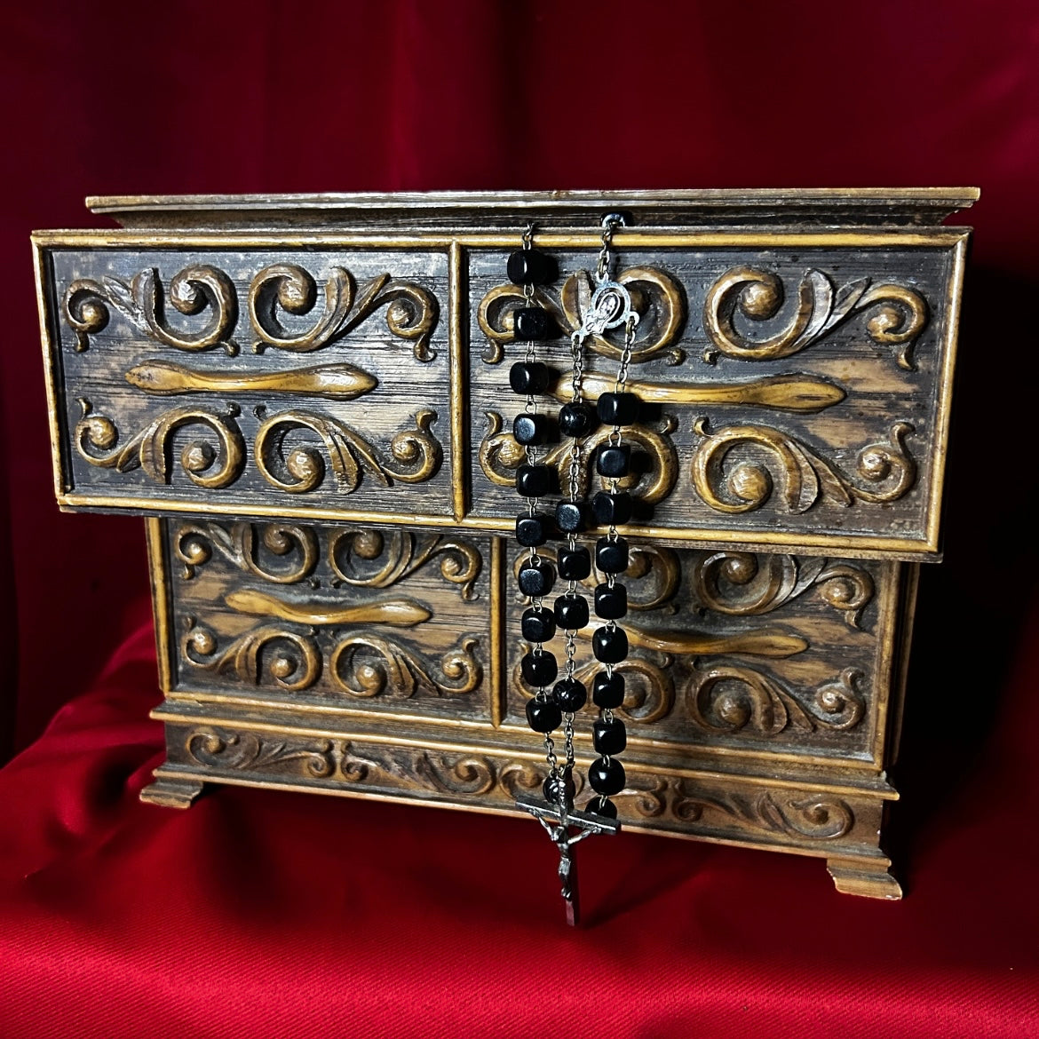 Vintage Lerner Faux Bois Jewelry Box