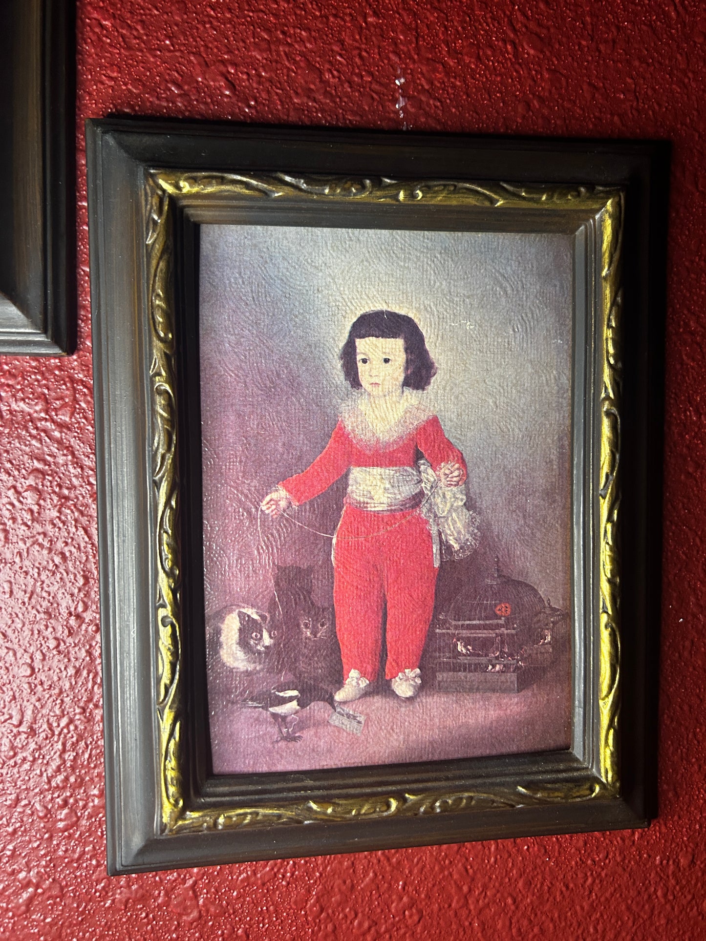 Vintage Pair of Framed Prints of Don Manuel and Girl With Watering Can