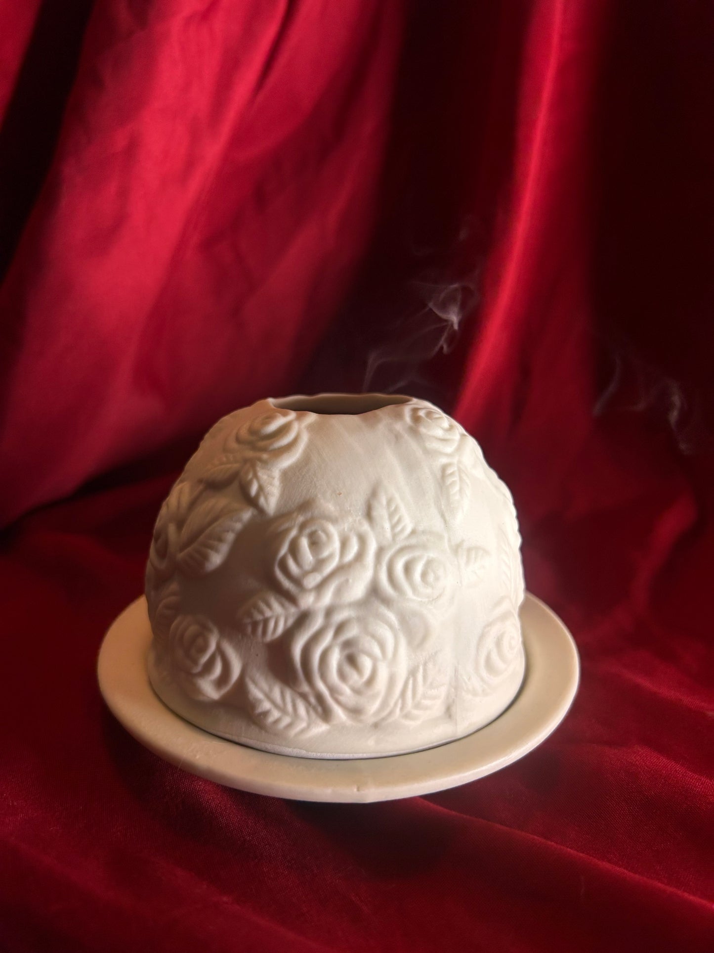 Bernardaud Lithophane Candle Votive Bouquet Of Roses