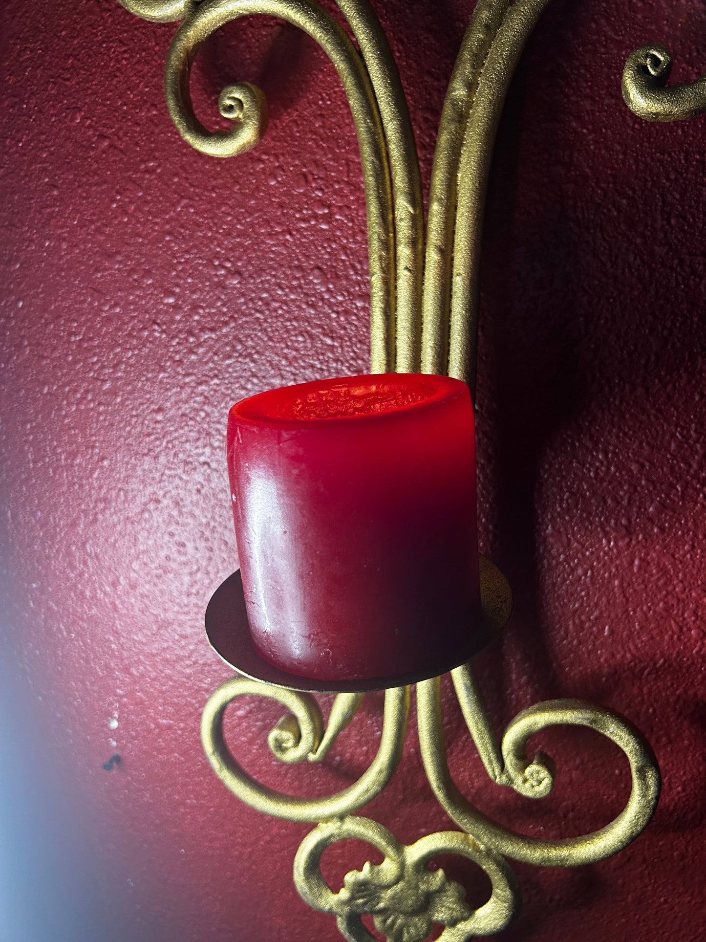 Tall Cross Gold Candleholder