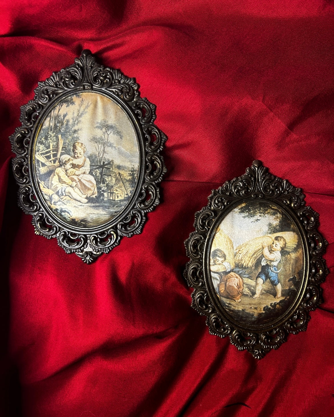 Pair of Made in Italy Silk Print Frames
