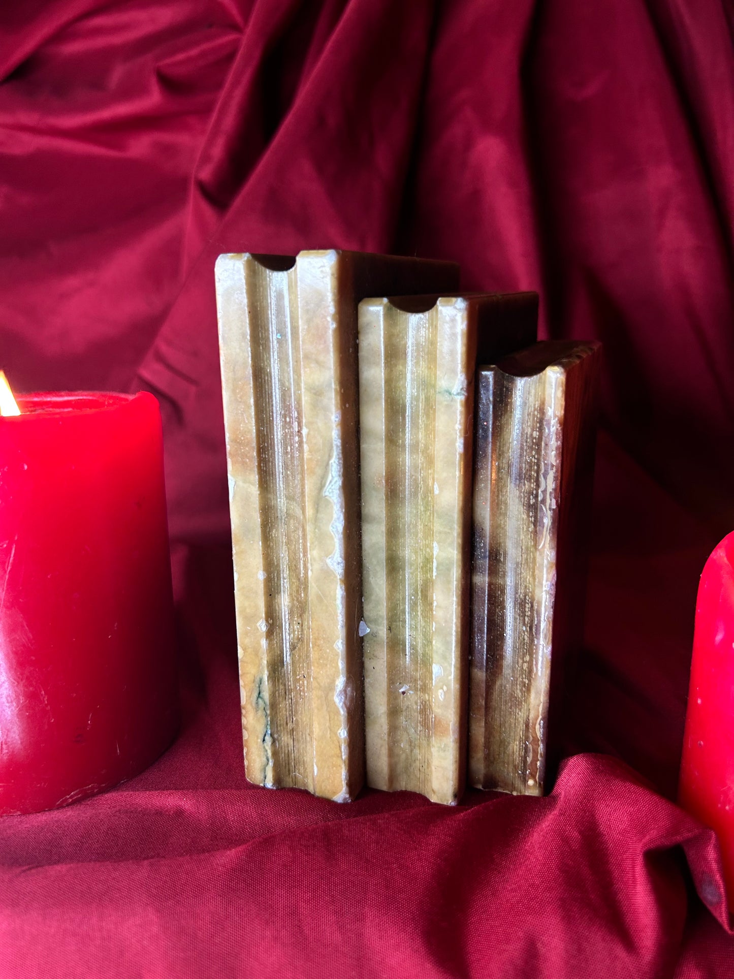 Hand Carved Alabaster Single Bookend Made in Italy