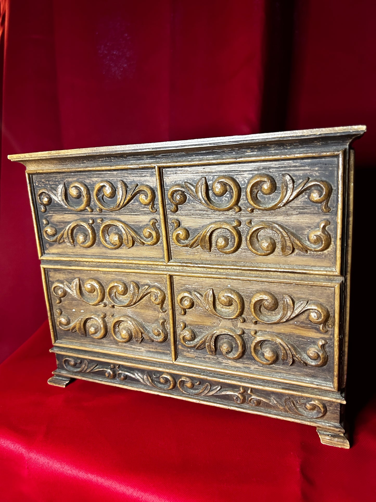 Vintage Lerner Faux Bois Jewelry Box