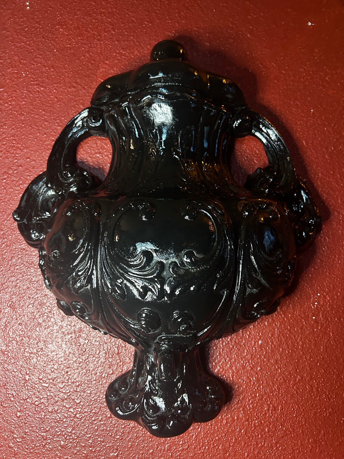Vintage Gothic Plaster Wall Faux Fountain and Planter