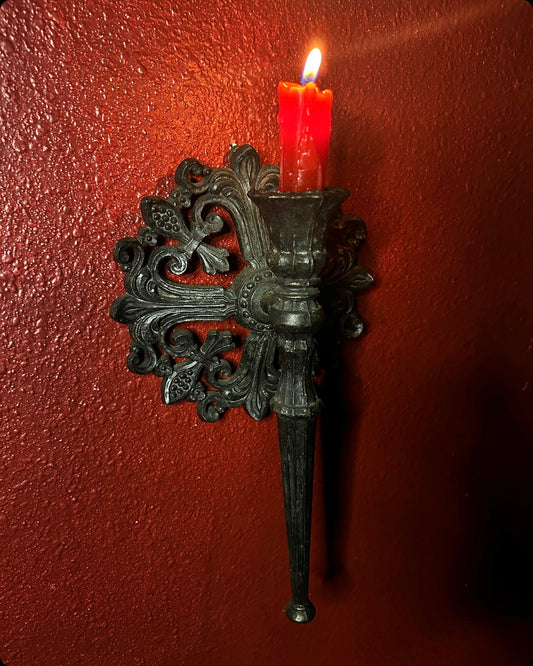 Vintage Single Gothic Candleholder Sconce