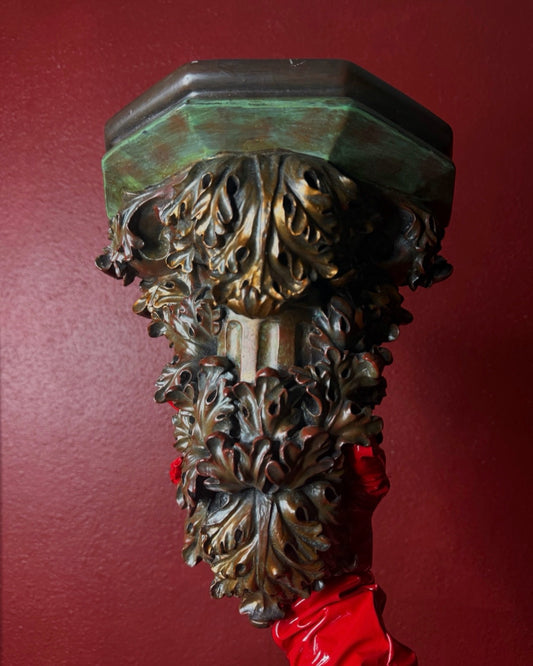 Ornate Brown and Green Shelf