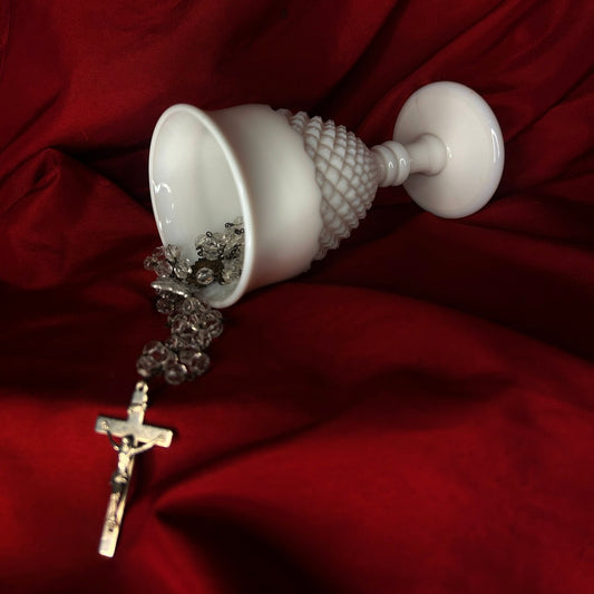 Single Westmoreland English Hobnail Milk Glass Goblet