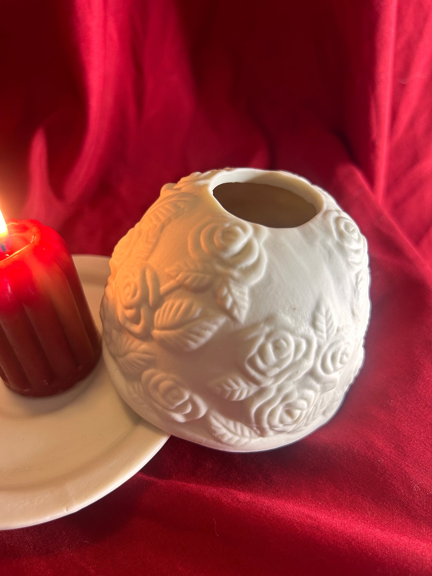 Bernardaud Lithophane Candle Votive Bouquet Of Roses