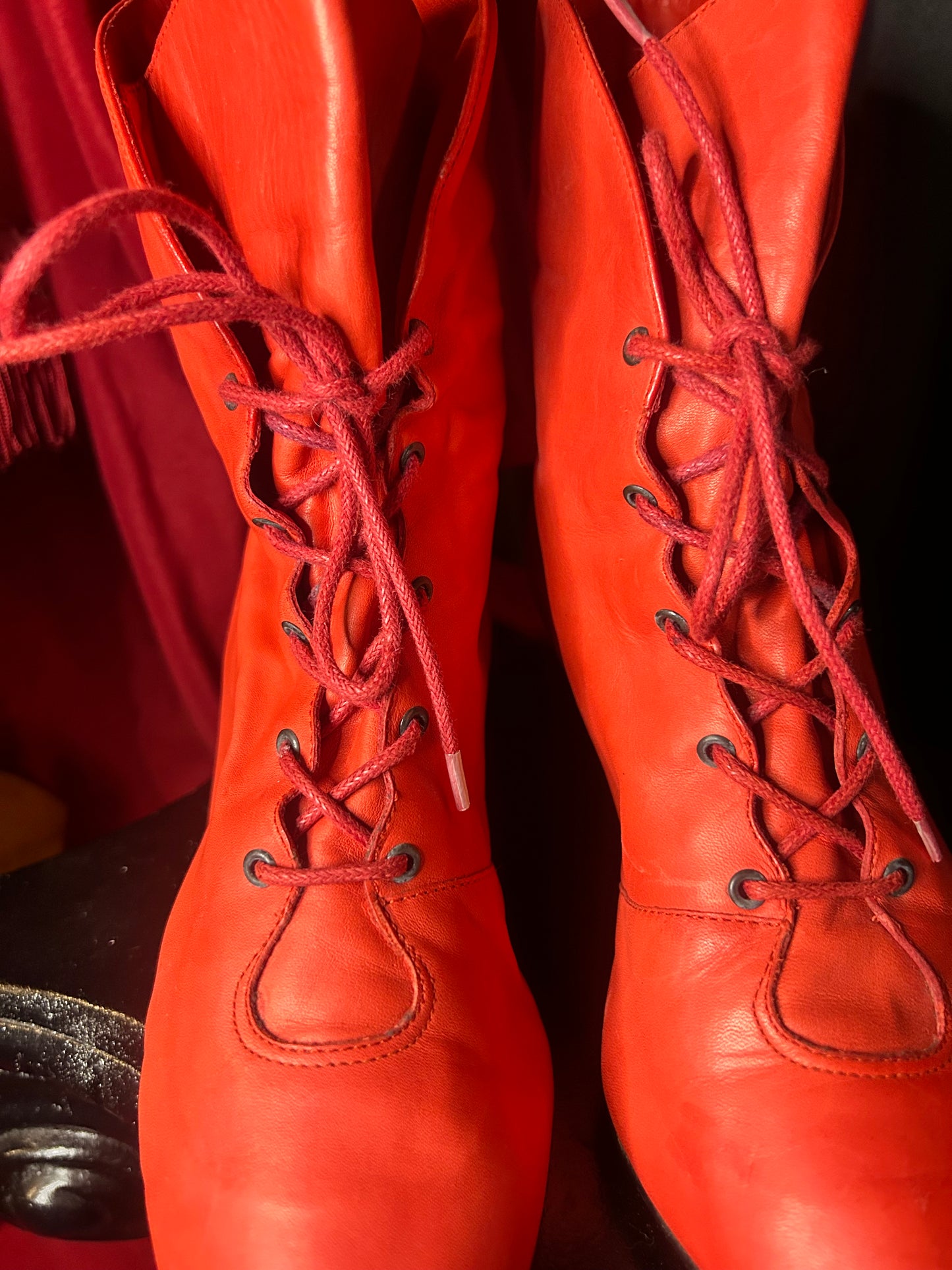 Vintage Victorian Style Red Boots