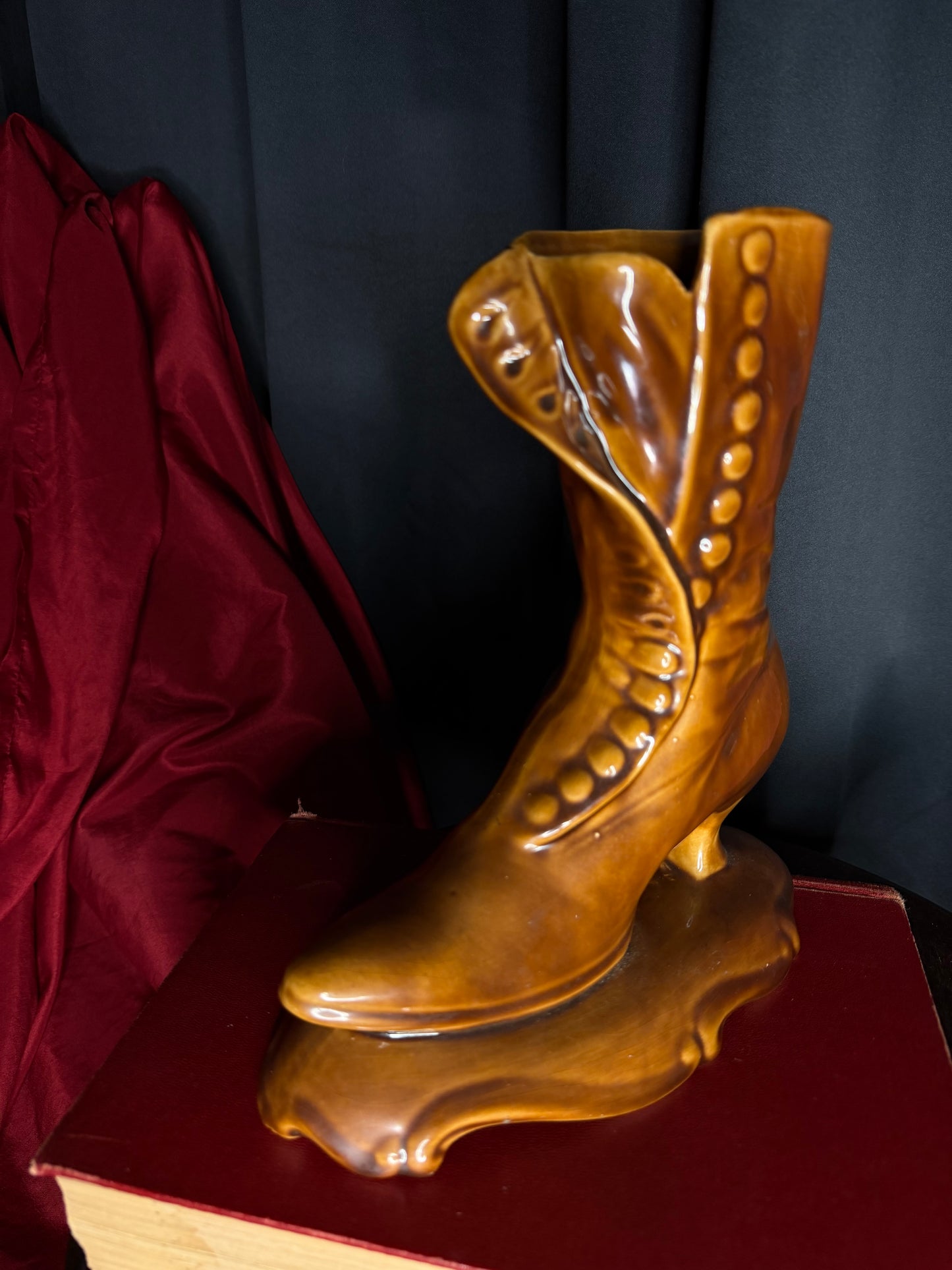 Ceramic Vintage Victorian Boot Vase