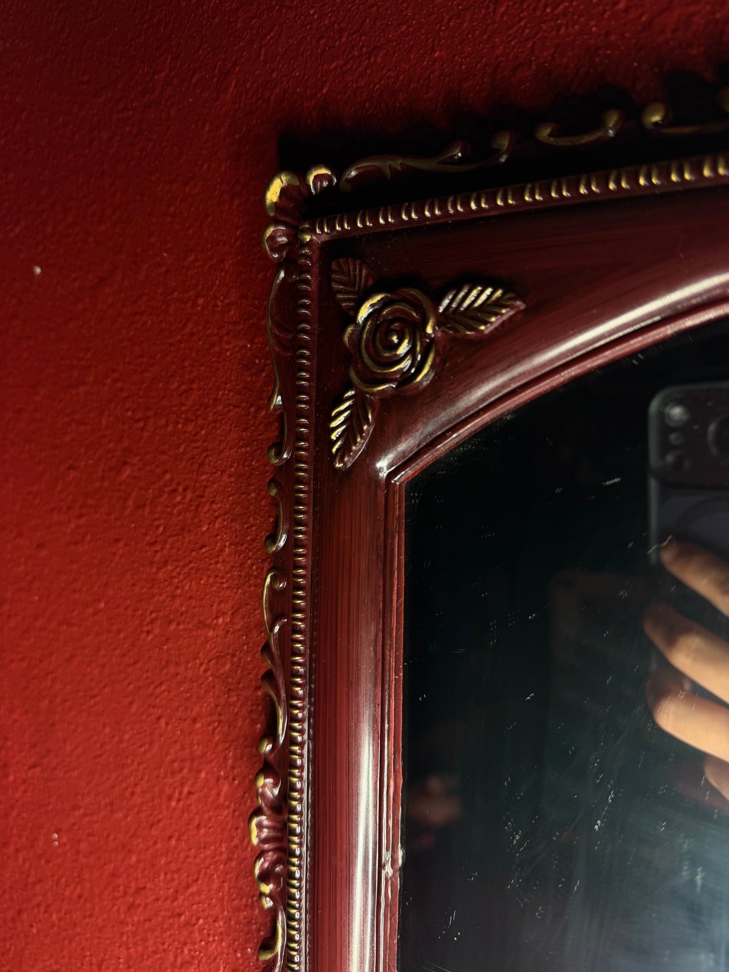 Rose Detail Arched Mirror
