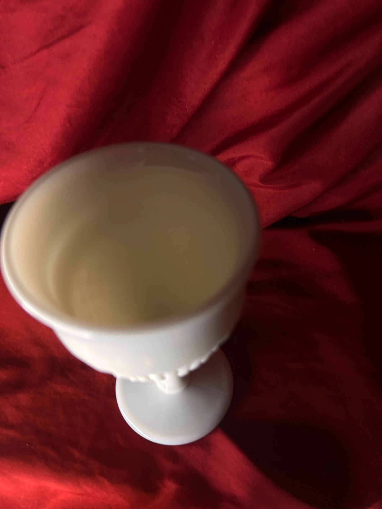 Single Westmoreland English Hobnail Milk Glass Goblet