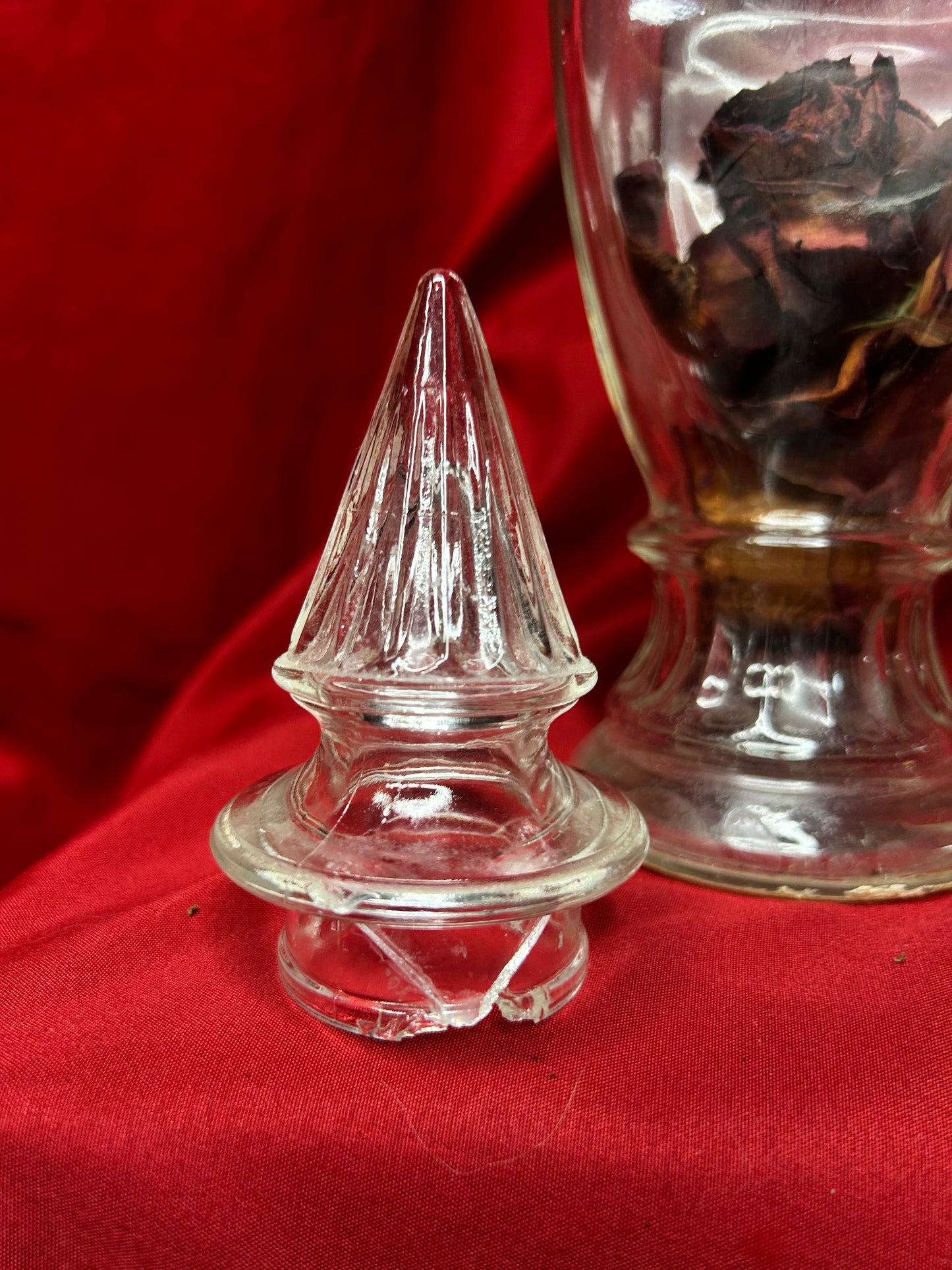 Vintage Glass Apothecary Jar with Lid