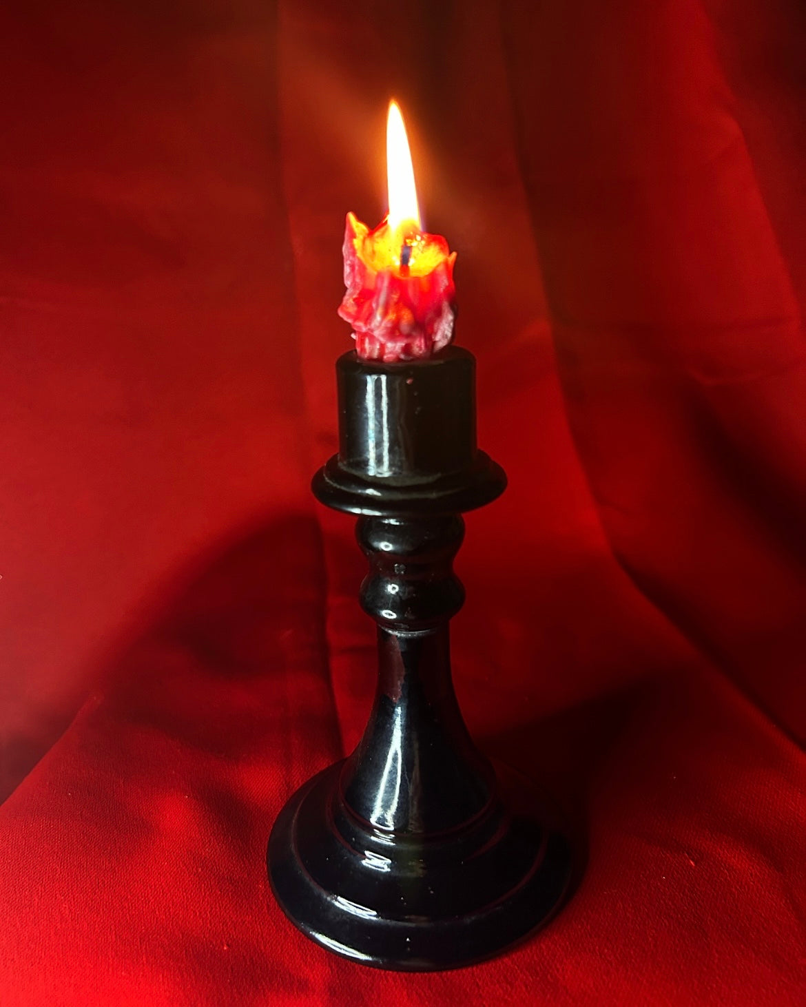 Single Black Amethyst Candleholder