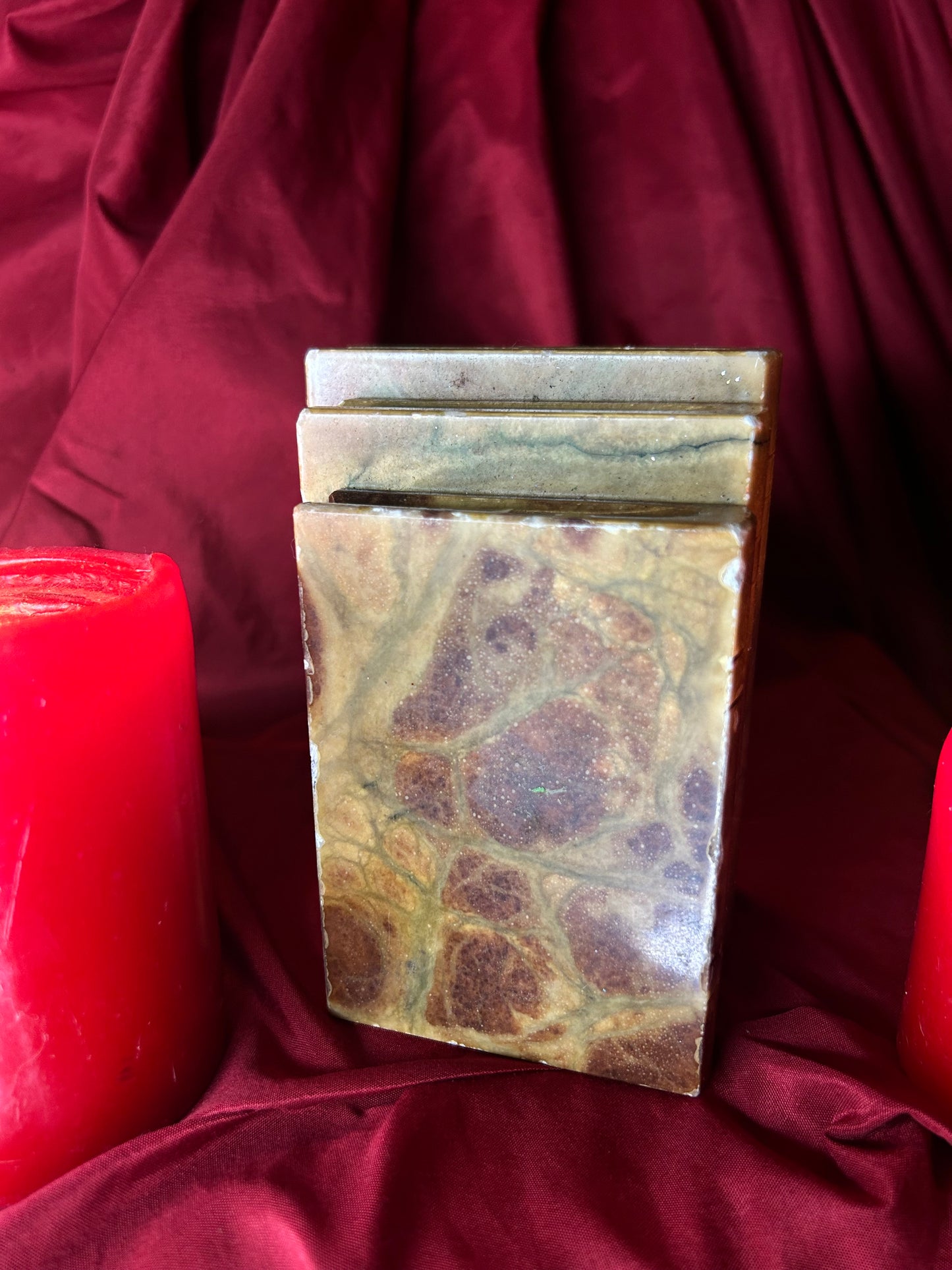 Hand Carved Alabaster Single Bookend Made in Italy
