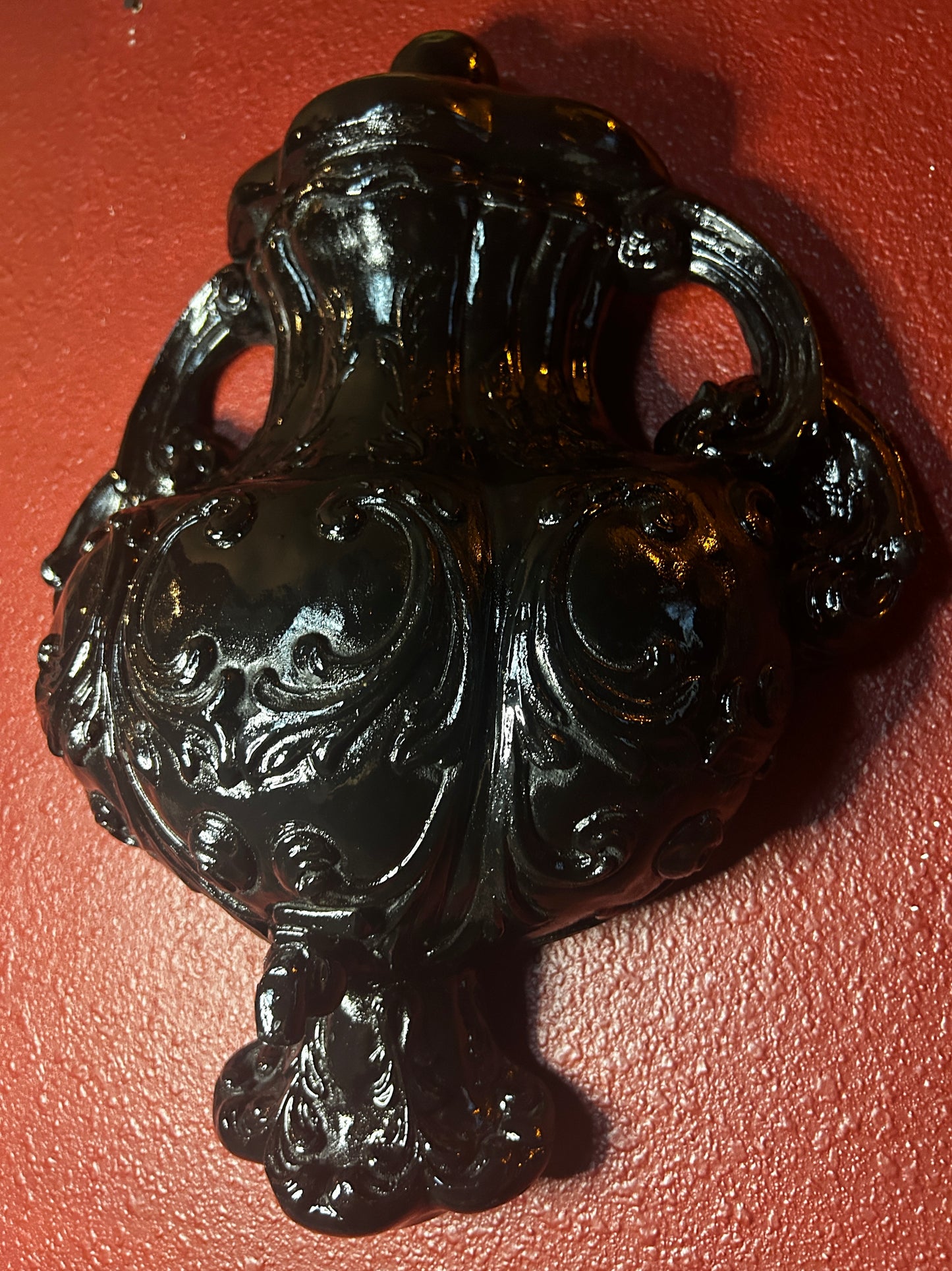 Vintage Gothic Plaster Wall Faux Fountain and Planter